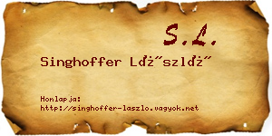 Singhoffer László névjegykártya