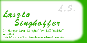 laszlo singhoffer business card